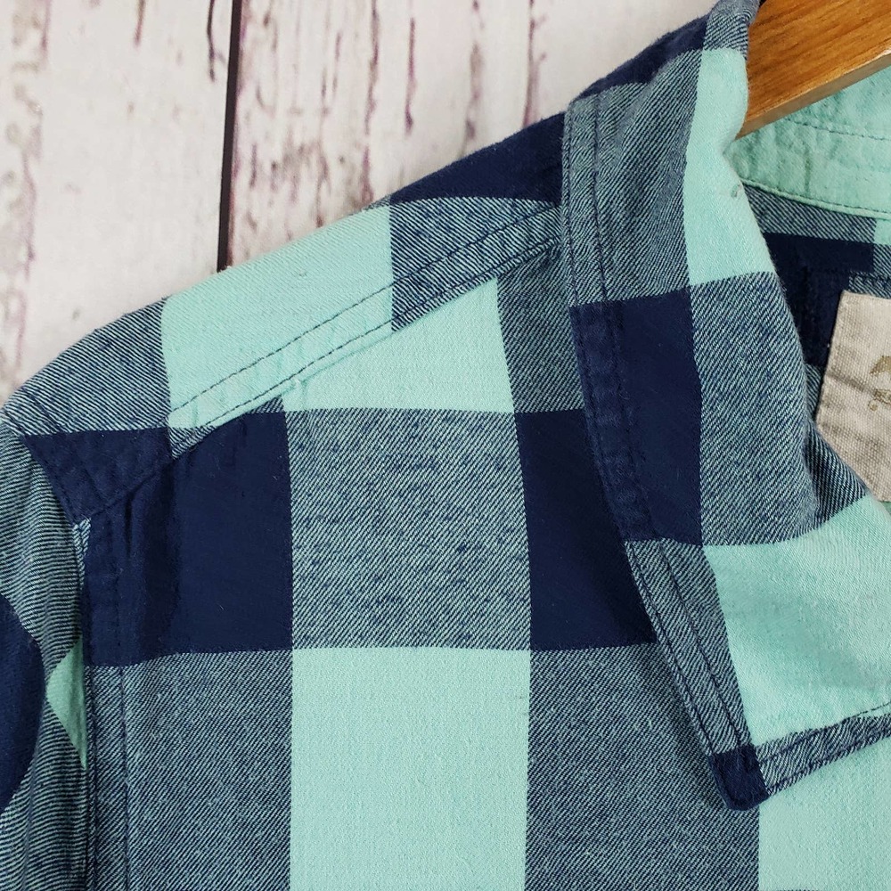 Arizona Jean Co. Button Down Shirt Juniors Size XXL Checkered Long Sleeve Blue - Picture 4 of 8